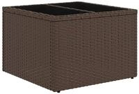 vidaXL Gartentisch Gartentisch mit Glasplatte Braun 55x55x37 cm Poly Rattan...