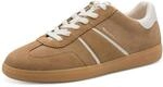 Plateausneaker TAMARIS, Damen, Gr. 37, braun (taupe, wei&szlig;), Lederimitat,