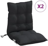vidaXL Sitzauflage, Niedriglehner-Auflagen 2 Stk. Schwarz Oxford-Gewebe