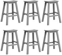 vidaXL Gartenlounge-Set Garten Bar Set 6 pcs Hellgrau HDPE, (6-tlg)