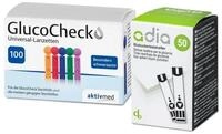 ADIA Blutzucker-Teststreifen 50 adia Blutzuckerteststreifen + 100 Lanzetten,...