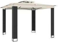 vidaXL Partyzelt Pavillon mit Doppeldach Creme 2,94x2,94 m Stahl