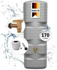 4rain Regentonne QUADRO Wandtank Komplett-Set 170 L, betongrau