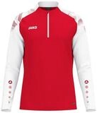 Jako Langarmshirt Ziptop Sonic (rec. Polyester, weiches Tragegef&uuml;hl) rot/weiss