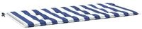 vidaXL Sitzauflage Gartenbank-Auflage Blau&Wei&szlig; Gestreift 120x50x4...