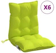 vidaXL Sitzauflage, Niedriglehner-Auflagen 6 Stk. Neongr&uuml;n Oxford-Gewebe