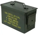 HMF Aufbewahrungsbox Metallbox im US-Army-Look mit gelber Aufschrift,...