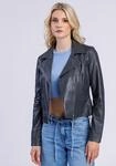 Lederjacke FREAKY NATION "Lederjacke-FN", Damen, Gr. S (36), dunkelgrau, Oberstoff: