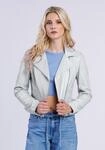 Lederjacke FREAKY NATION "Lederjacke-FN", Damen, Gr. S (36), wei&szlig;, Oberstoff: 100%