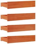 vidaXL Bett Bettschubladen 4 Stk. Wachsbraun Massivholz Kiefer