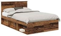 vidaXL Bett Bettrahmen Altholz 120 x 200 cm Massives Kiefernholz (1-tlg)