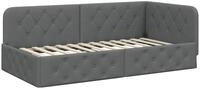 vidaXL Bett Eckbettgestell Dunkelgrau 90 x 200 cm Stoff (1-tlg)