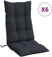 vidaXL Hochlehnerauflage, Gartenstuhl Auflagen 6 Stk. Schwarz Oxford-Gewebe
