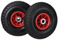 relaxdays Sackkarren-Rad 2er Set Sackkarrenrad 3.00-4 luftbereift, Schwarz-Rot