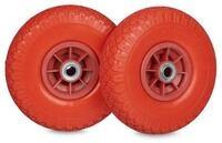 relaxdays Sackkarren-Rad Sackkarrenrad 2er Set PU 3.00-4, rot