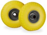 relaxdays Sackkarren-Rad Sackkarrenrad Vollgummi im 2er Set (2 St), Gelb-Grau