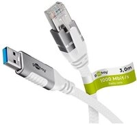 Goobay Goobay Ethernet-Kabel USB-A 3.2 Gen1 3m - LAN-Adapter Netzwerk-Adapter...