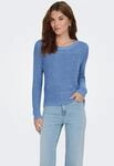 Strickpullover ONLY "ONLGEENA XO L/S PULLOVER KNT NOOS", Damen, Gr. XS, blau