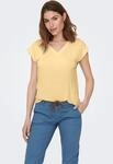 V-Shirt ONLY "ONLFREE S/S MOD.V-NECK TOP JRS NOOS", Damen, Gr. XS, gelb (sunlight),