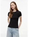 Tommy Jeans Kurzarmshirt TJW ESSENTIAL RIB SHORT SLEEVE EXT Baumwollmischung in