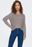 Strickpullover ONLY "ONLGEENA XO L/S PULLOVER KNT NOOS", Damen, Gr. M, grau