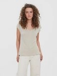 Vero Moda V-Shirt VMFILLI SS V-NECK TEE GA NOOS Materialmix, relaxed fit