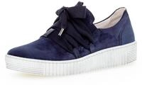 Plateausneaker GABOR, Damen, Gr. 37, blau (dunkelblau, marine), Veloursleder, Schuhe