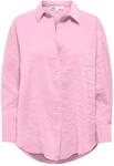 Hemdbluse ONLY "ONLZAZIMA L/S LOOSE SHIRT WVN NOOS", Damen, Gr. XS, pink lady, Web,