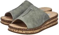 Pantolette RIEKER, Damen, Gr. 37, grau (schilf), Nubuklederimitat, unifarben, Schuhe