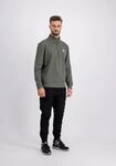 Sweater ALPHA INDUSTRIES "Half Zip Sweatshirt SL", Herren, Gr. 3XL, gr&uuml;n (schwarz