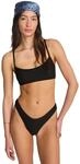 Triangel-Bikini-Top BILLABONG "Tanlines Lace Up Trilet", Damen, Gr. L, schwarz,
