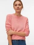 Rundhalspullover VERO MODA "VMDOFFY LS O-NECK BLOUSE GA NOOS", Damen, Gr. M, rosa