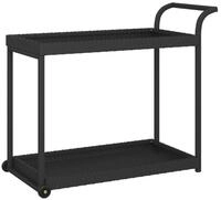 vidaXL K&uuml;chenwagen Barwagen Schwarz 100x45x83 cm Poly Rattan