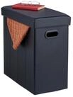 relaxdays Sitzhocker Schwarzer Sitzhocker Kunstleder