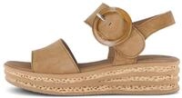 Keilsandalette GABOR, Damen, Gr. 35, beige (dunkelbraun), Ziegenveloursleder,