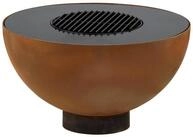 BBQ-Toro Feuerschale Feuerkorb mit Grill &Oslash; 60 cm, Rostoptik, Feuerplattengrill