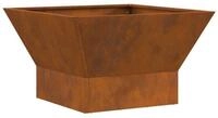 vidaXL Feuerkorb 60 x 60 x 35 cm Feuerschale Feuerstelle Rechteck Braun...
