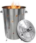 Spetebo Feuerkorb Metall Feuertonne verzinkt mit Deckel - 74 cm, (St&uuml;ck, 1-St.,