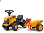 Falk Toys Trettraktor Falk F215C JCB Baby-Aufsitztraktor mit Anh&auml;nger, Harke &