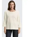 TOM TAILOR 3/4-Arm-Shirt T-Shirt Loose Fit Langarmshirt mit Fledermaus&auml;rmeln wei&szlig;