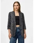 pieces Blusenblazer PCBOSELLA 3/4 PRINTED BLAZER NOOS mit 3/4 &Auml;rmel grau S (36)