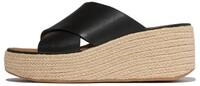 Fitflop PLATFFORMS ESPADRILLE LEATHER WEDGE CROSS SLIDES Pantolette Keilabsatz,