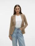 Jerseyblazer VERO MODA "VMJULIA LS BLAZER JRS NOOS", Damen, Gr. 36, braun (silber