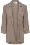 Longblazer ONLY "ONLSIESTA 3/4 OPEN LIN BL BLAZE TLR NOOS", Damen, Gr. 34, beige