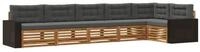 vidaXL Gartenlounge-Set Outdoor-Sofagarnitur 6 pcs Natur und Anthrazit, (6-tlg)
