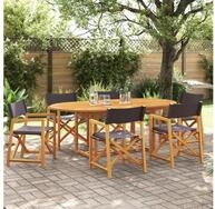vidaXL Gartenstuhl, Klappbare Gartenst&uuml;hle 6 Stk. Dunkelgrau Stoff