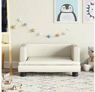 vidaXL Kindersofa, Kindersofa Creme 60x40x30 cm Kunstleder