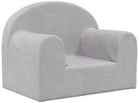 vidaXL Kindersofa, Kinder Schlafsofa Hellgrau Weich Pl&uuml;sch