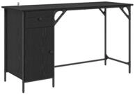 vidaXL Schreibtisch Computertisch Schwarz Eichen-Optik 131 x 48 x 75 cm (1-St)
