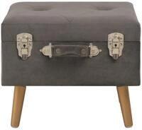 vidaXL Sitzhocker, Hocker mit Stauraum 40 cm Grau Samt
